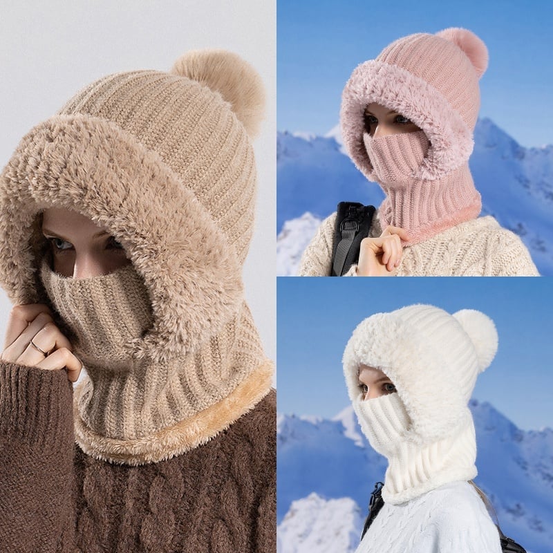 Women's Knitted 3-in-1 Cold-Proof Hat