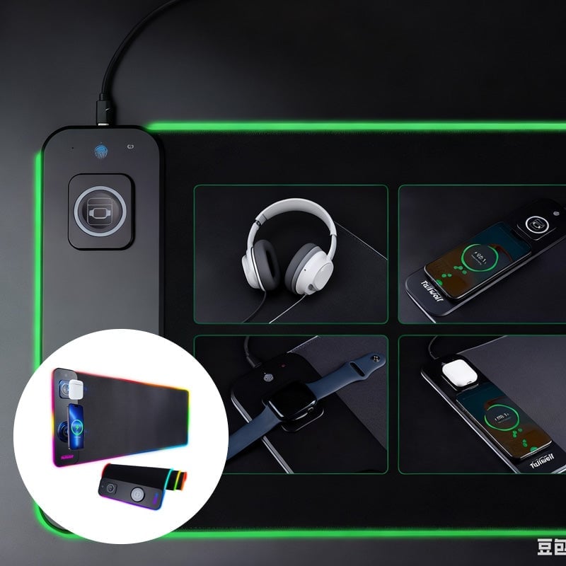 3-in-1 Extra Large Stain-Resistant Wireless Charging Mouse Pad