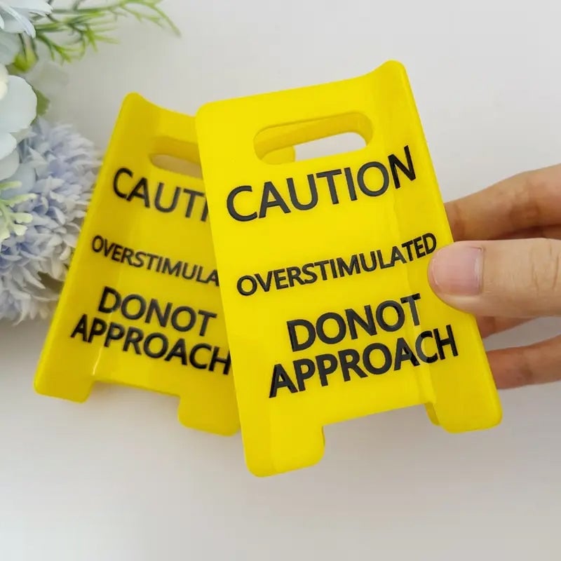 Caution Overstimulated Sign Hair Claw Clip