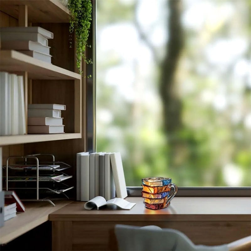 Hand-painted Book Coffee Cup-2