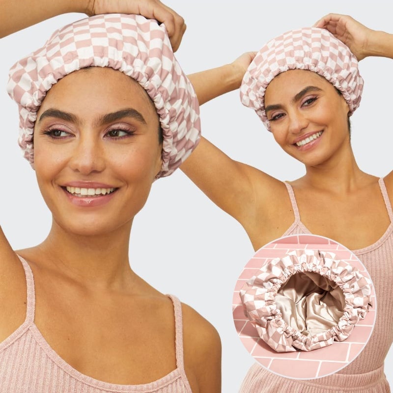 Sakerplus® Satin Lined Luxury Shower Cap