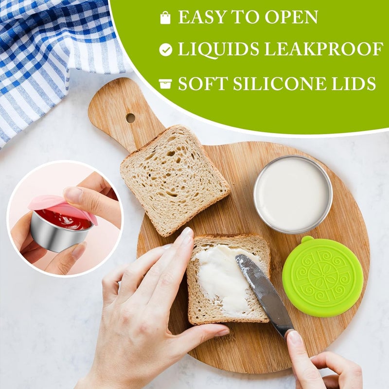 Stainless Steel Containers With Leakproof Silicone Lids