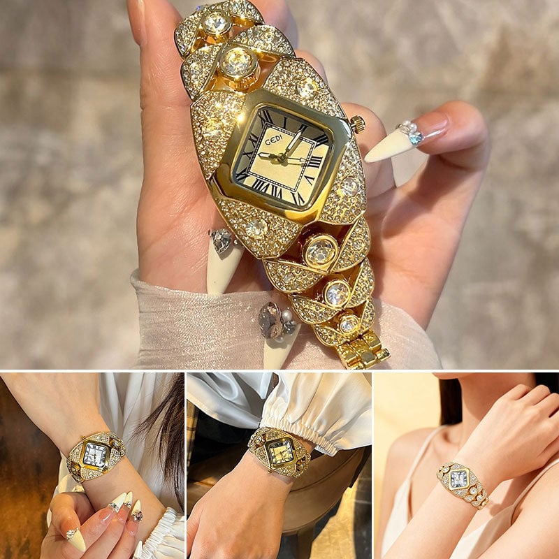 Luxury Full Diamond Bangle Bracelet Watch