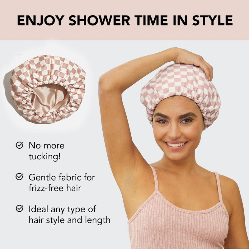 Sakerplus® Satin Lined Luxury Shower Cap