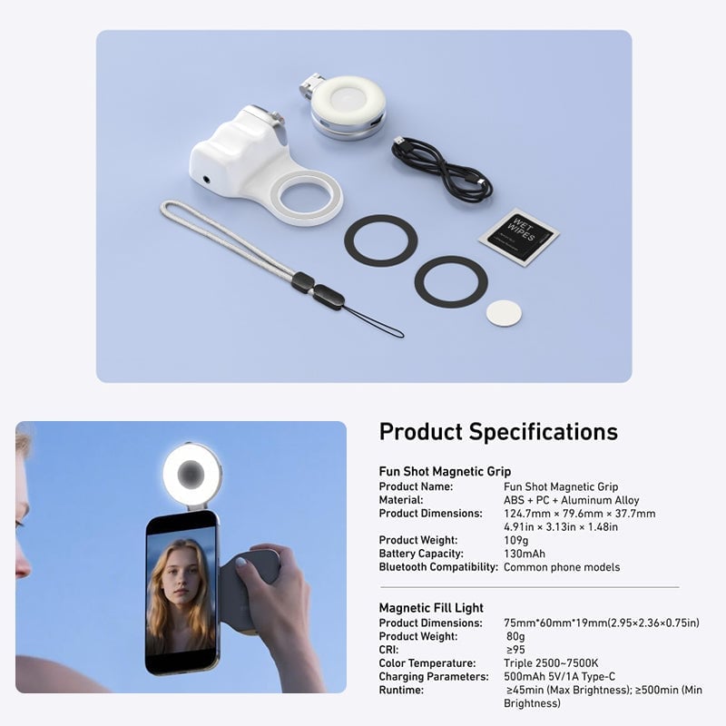 Magnetic Grip & Magnetic Selfie Light