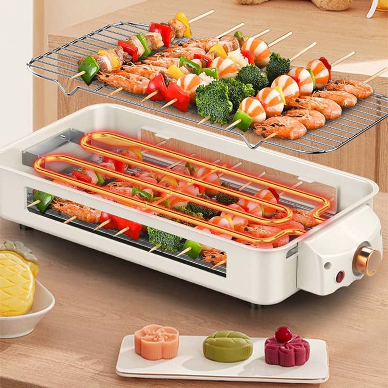 Indoor Smokeless Grill, Non-Stick Cooking Removable Plate