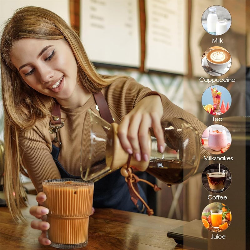 Vertical Stripe Fashion Glass Coffee Cup