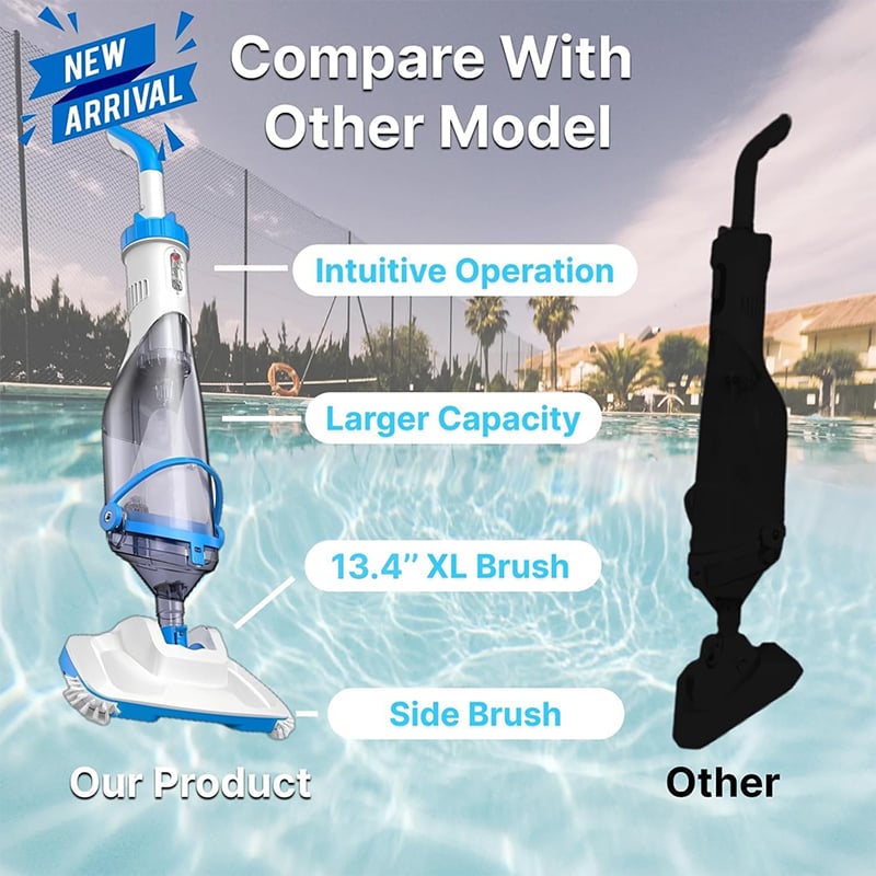3-in-1 Cordless Rechargeable Powerful Motor Swimming Pool Vacuum Cleaner