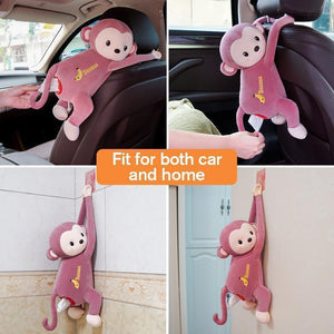 Merryferris™ Creative Cartoon Paper Napkin Tissue Box - pink monkey