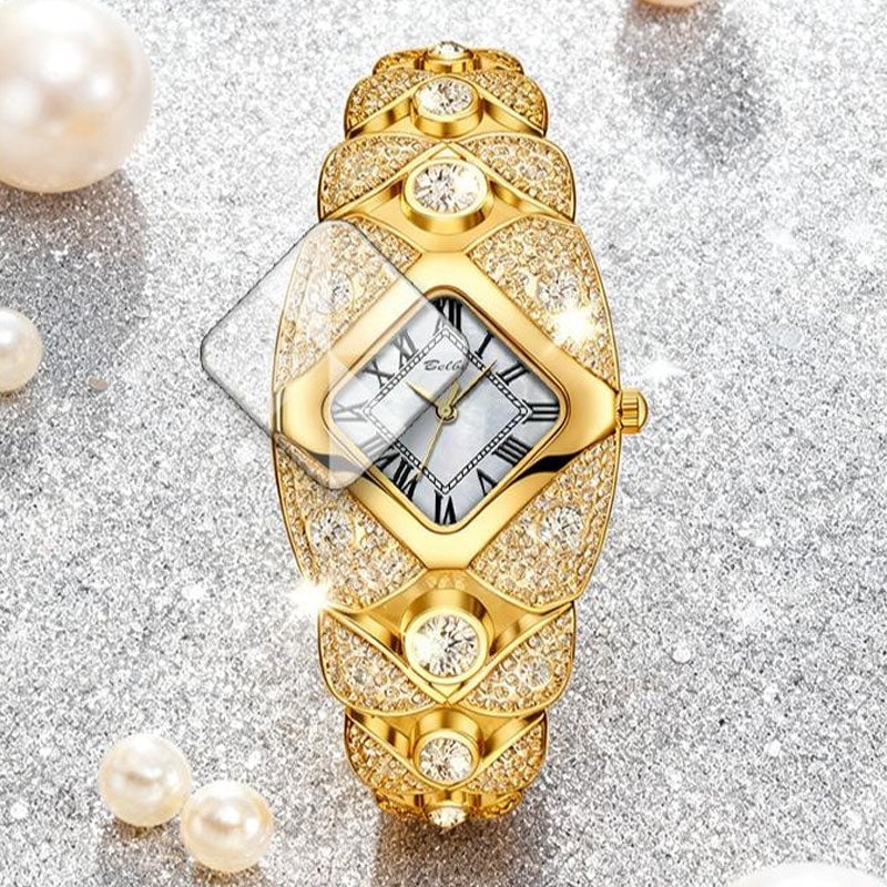 Luxury Full Diamond Bangle Bracelet Watch