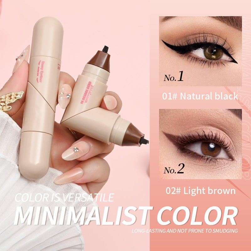 Dual-Head Design Rotating Eyeliner Stamp Pen