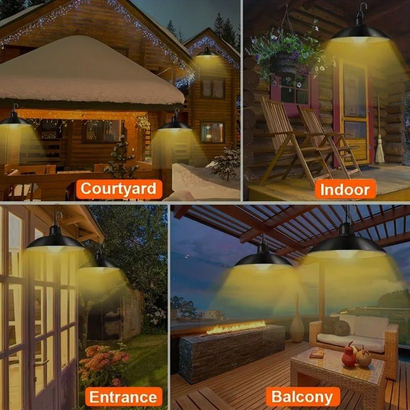 Dual-Head Solar Pendant Light