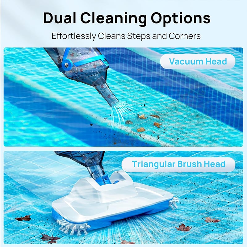 3-in-1 Cordless Rechargeable Powerful Motor Swimming Pool Vacuum Cleaner