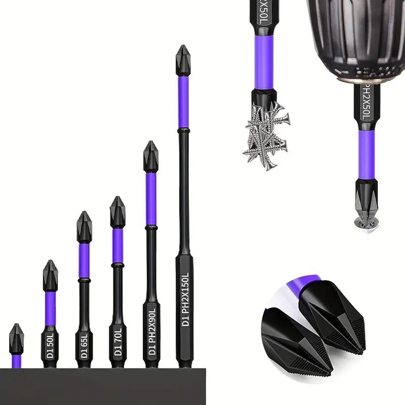 6 pieces Magnetic Shockproof Batch Bits