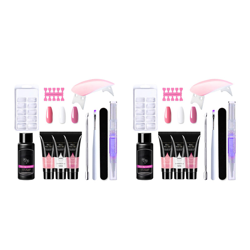 Long-lasting Poly Nail Gel Kit with UV Lamp