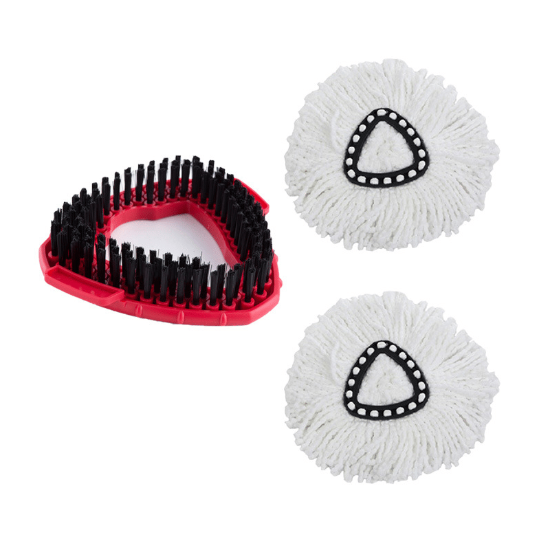 Triangular disc floor brush rotating mop head