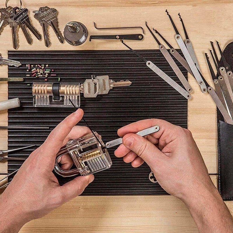 37-Piece Waterproof Lock Pick Set with Stainless Steel Keys