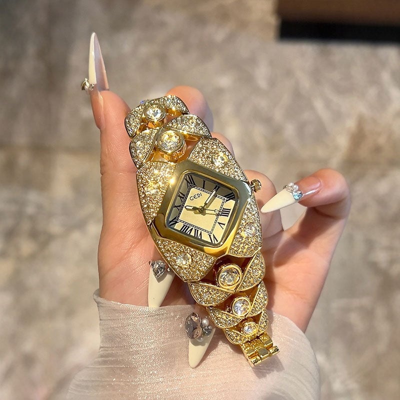 Luxury Full Diamond Bangle Bracelet Watch