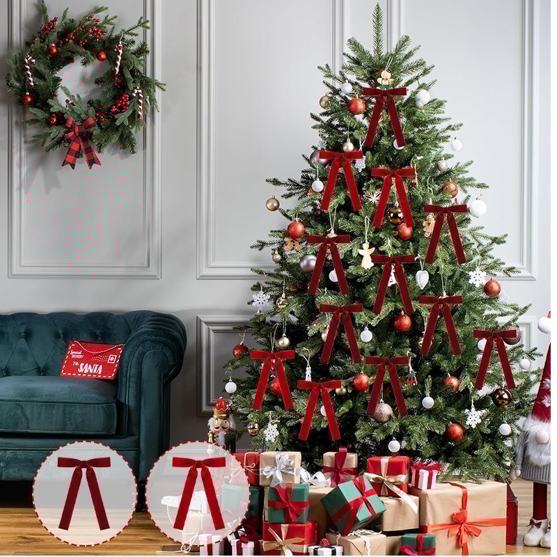 Christmas Tree Decoration Velvet Bows