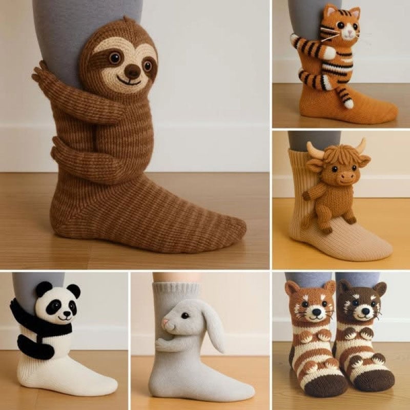 3D Knitted Animal Socks
