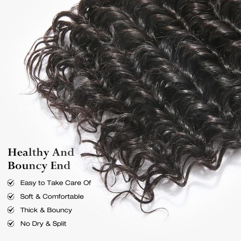 100% Human Hair Deep Wave Deep Curly Bundles Sew Extensions 12- 16 Inches