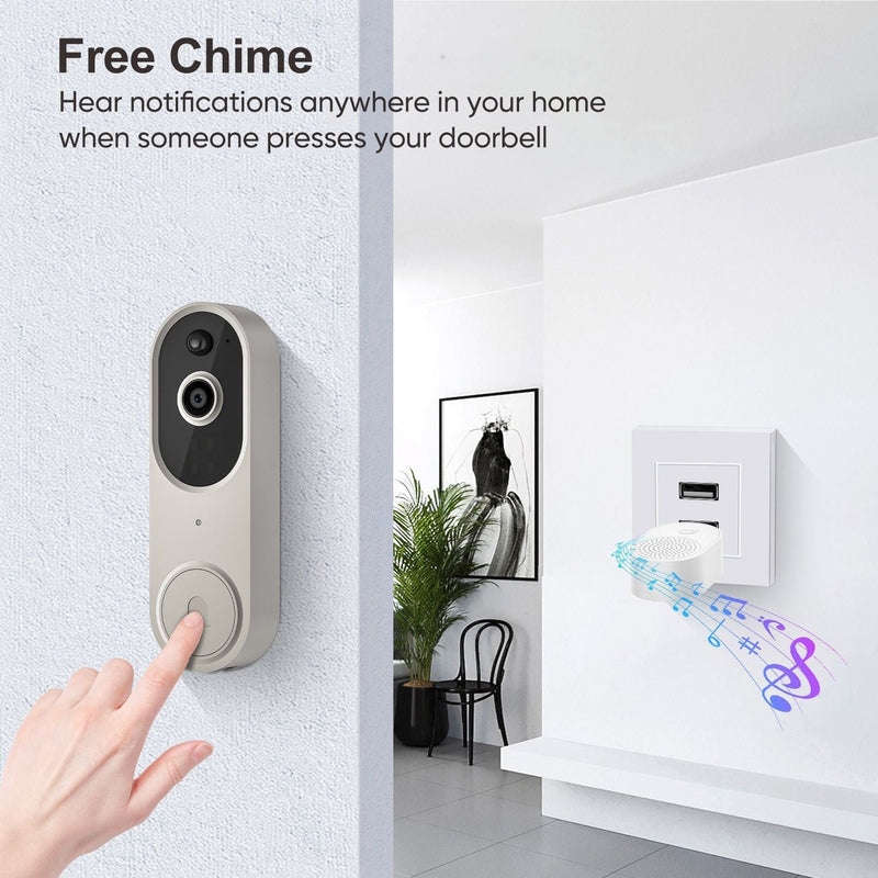 Wireless Smart Doorbell Camera – Outdoor Surveillance with HD Night Vision