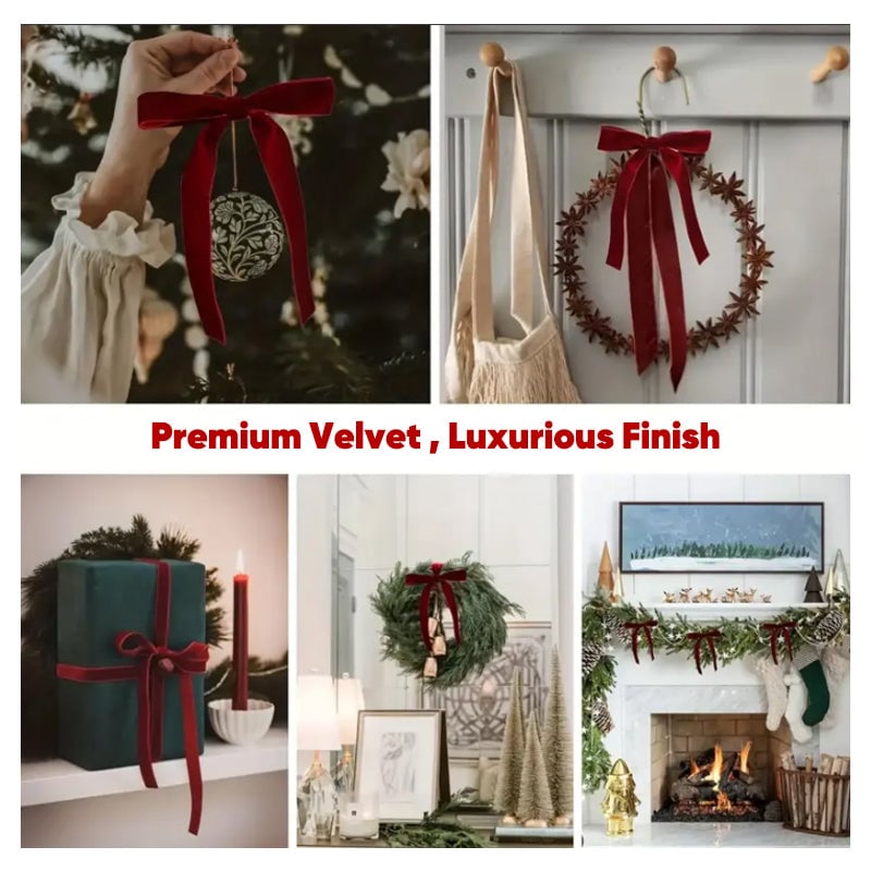 Christmas Tree Decoration Velvet Bows