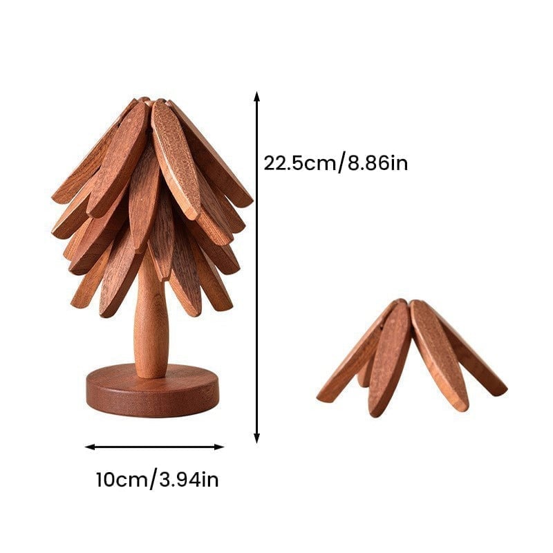 👍A tree Solid Wood Insulation Placemat
