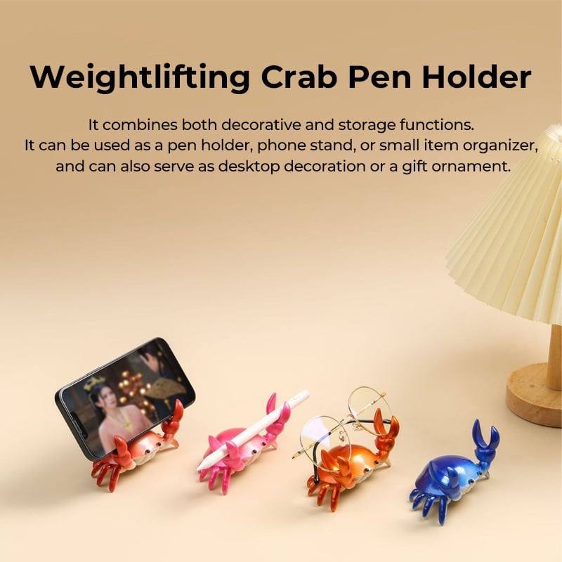 🦀 Crab Weightlifting Pen Holder