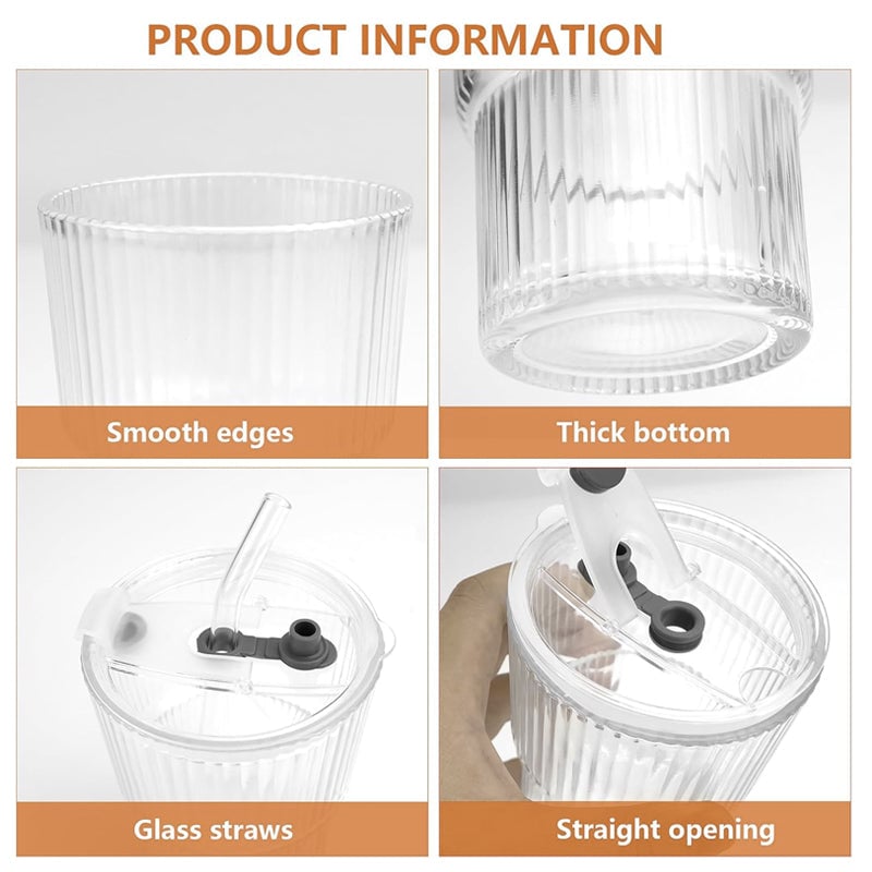 Vertical Stripe Fashion Glass Coffee Cup