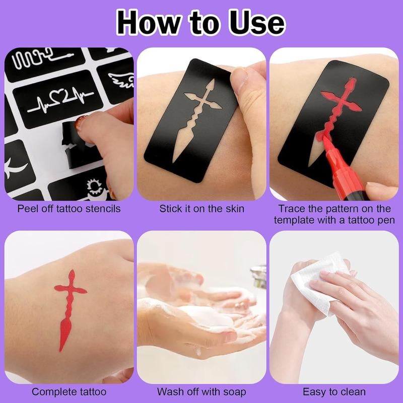 Temporary Tattoo Markers Set