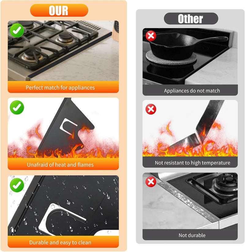 Stove Gap Covers Stainless Steel (2 pcs)