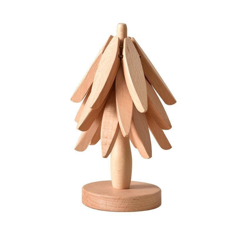 👍A tree Solid Wood Insulation Placemat