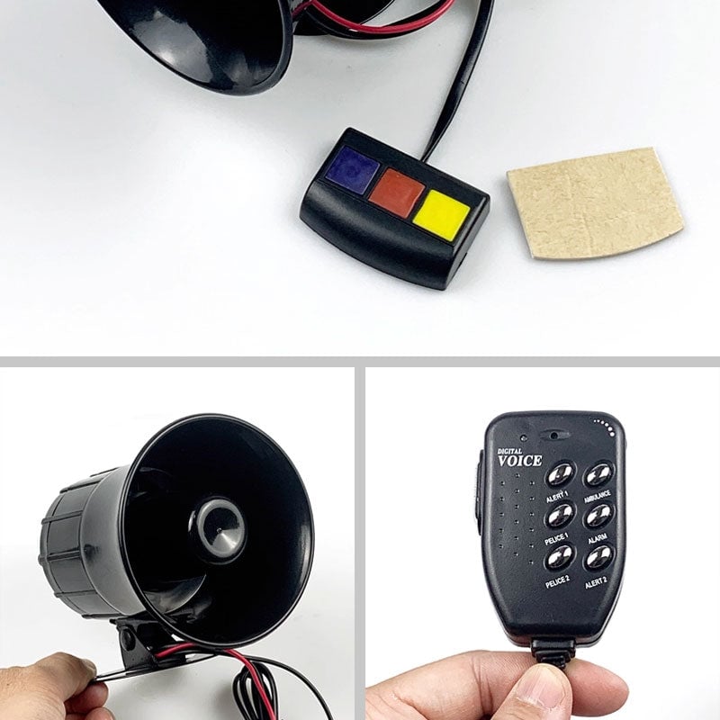 7 Tone Sound Mic PA Speaker Car Horn