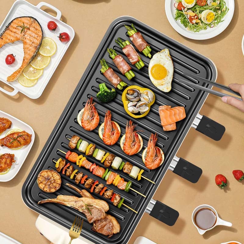 Indoor Smokeless Grill, Non-Stick Cooking Removable Plate
