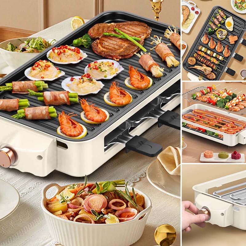 Indoor Smokeless Grill, Non-Stick Cooking Removable Plate