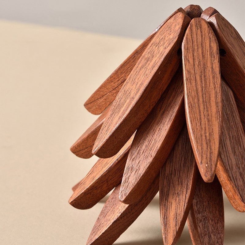 👍A tree Solid Wood Insulation Placemat