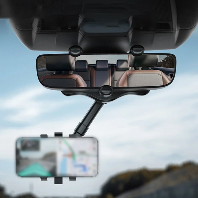 Multifunctional 360° Car Rearview Mirror Phone Holder