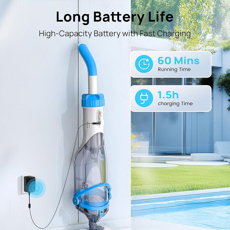 3-in-1 Cordless Rechargeable Powerful Motor Swimming Pool Vacuum Cleaner