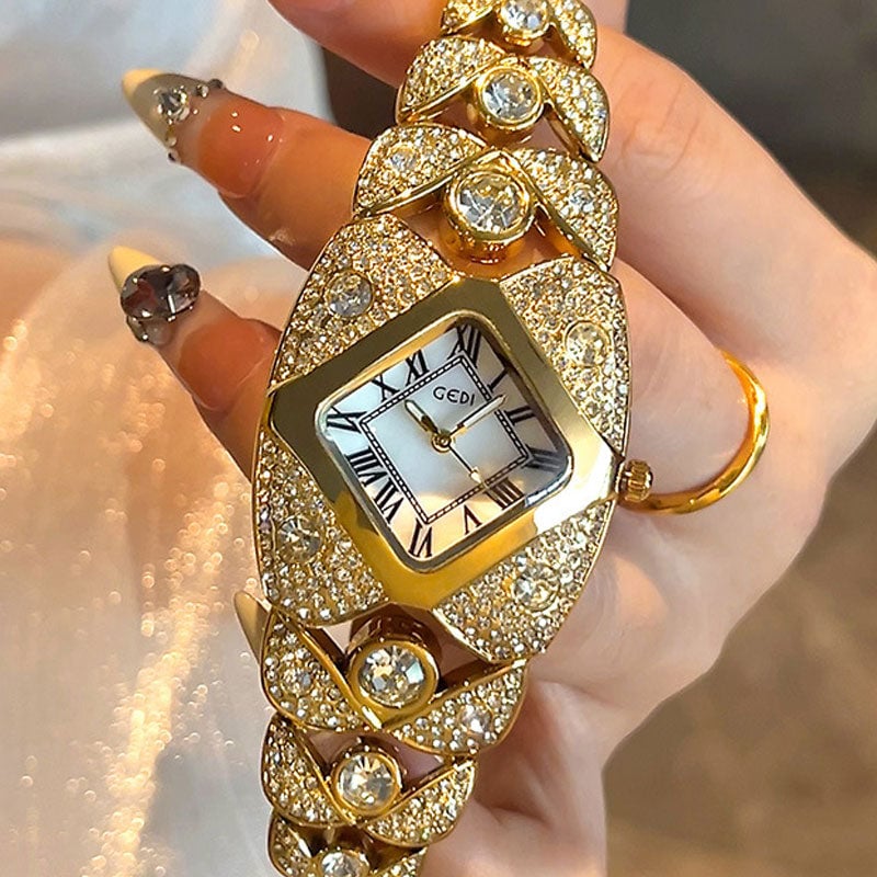 Luxury Full Diamond Bangle Bracelet Watch