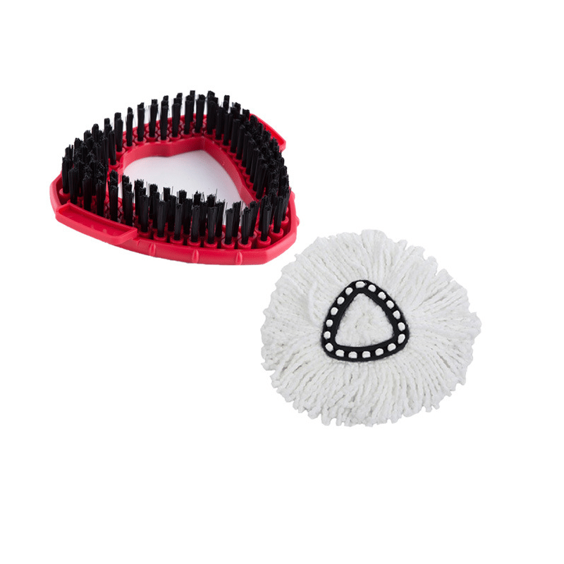 Triangular disc floor brush rotating mop head