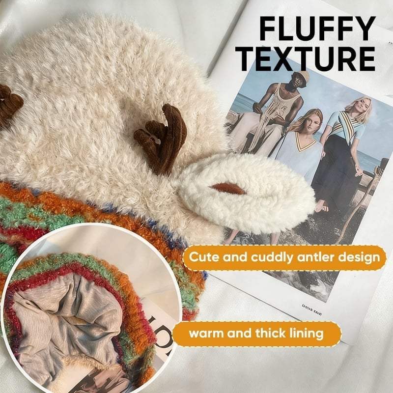Cute Christmas Antler Beanie Hat