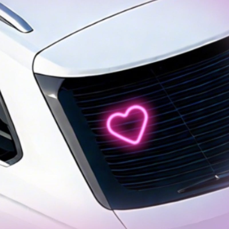 Solar-Powered Heart Neon Ambient Light for Car Rear Window