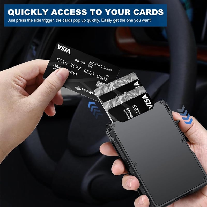 Anti-theft aluminum alloy card holder