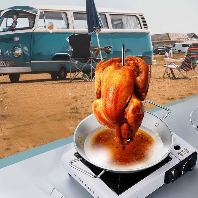 Stainless steel vertical screw grill pan