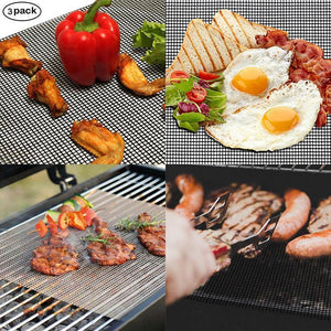 Reusable Non-stick PTFE-Fiberglass Grill Mat - 🔥🔥【Hot sale】30*40cm(black) / 1PC