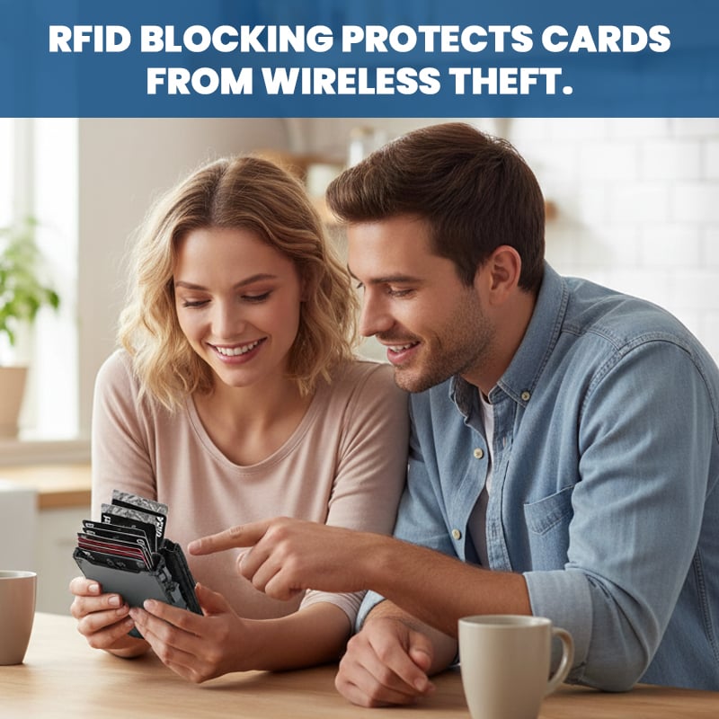 Anti-theft aluminum alloy card holder