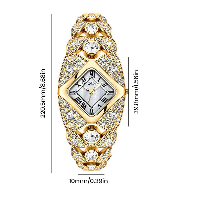 Luxury Full Diamond Bangle Bracelet Watch