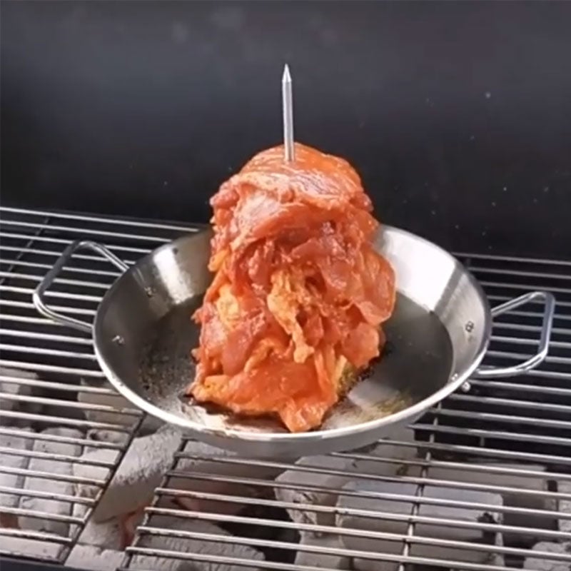 Stainless steel vertical screw grill pan