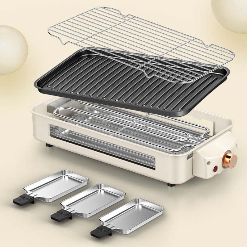 Indoor Smokeless Grill, Non-Stick Cooking Removable Plate